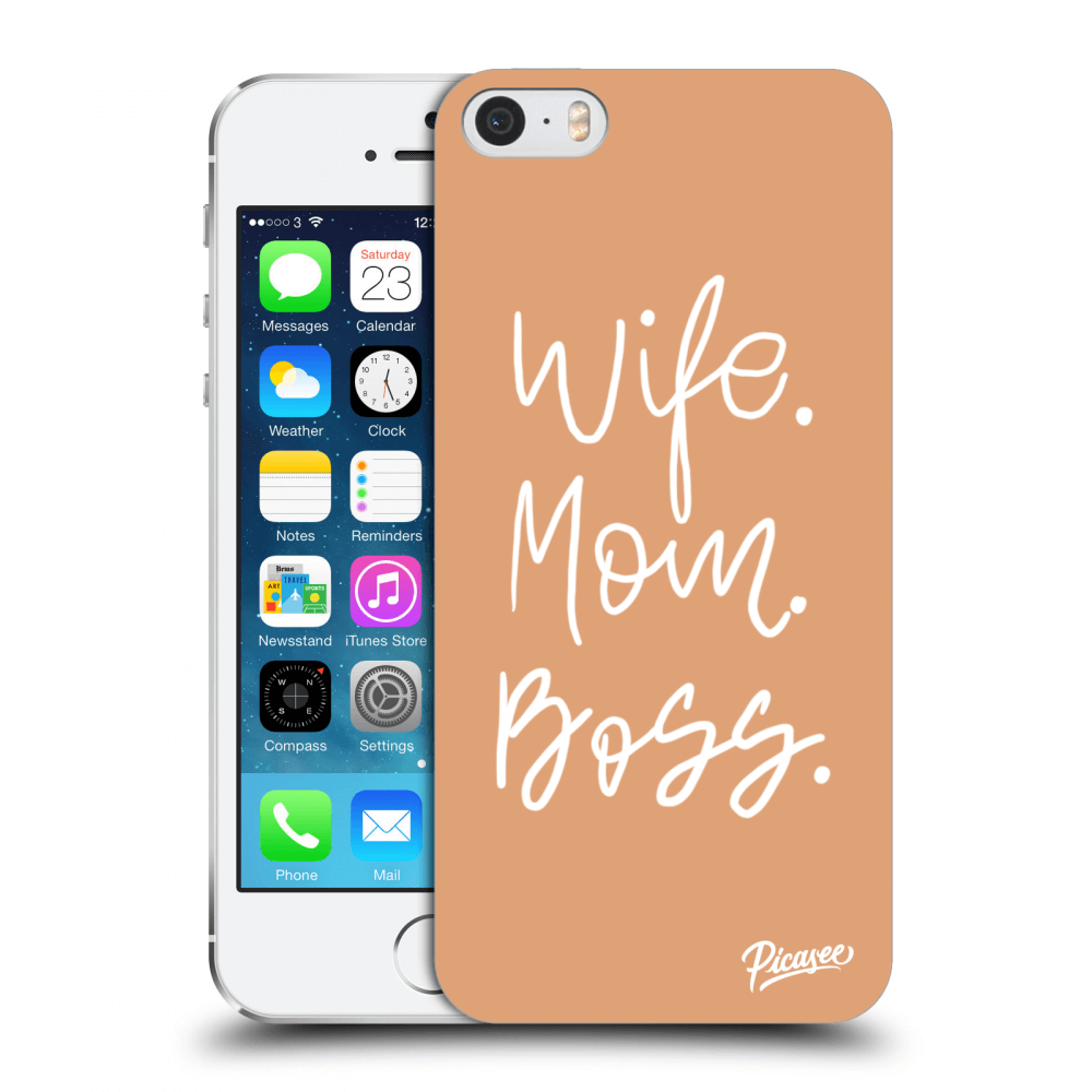 Picasee husă transparentă din silicon pentru Apple iPhone 5/5S/SE - Boss Mama