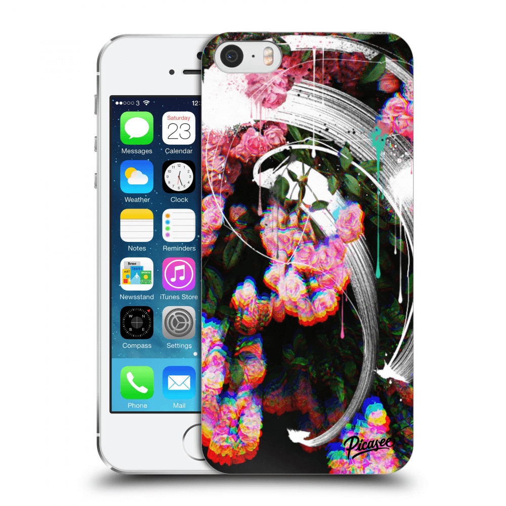 Picasee husă transparentă din silicon pentru Apple iPhone 5/5S/SE - Rosebush white