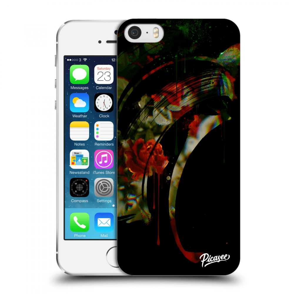 Picasee husă transparentă din silicon pentru Apple iPhone 5/5S/SE - Roses black
