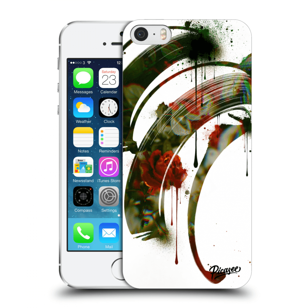 Picasee husă transparentă din silicon pentru Apple iPhone 5/5S/SE - Roses white