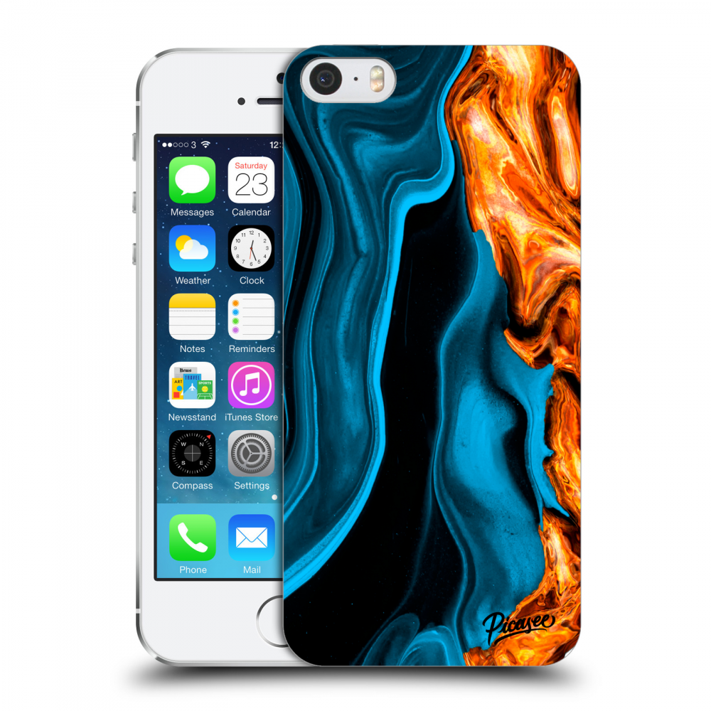 Picasee husă transparentă din silicon pentru Apple iPhone 5/5S/SE - Gold blue