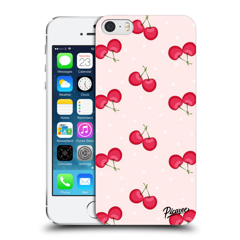 Picasee husă transparentă din silicon pentru Apple iPhone 5/5S/SE - Cherries