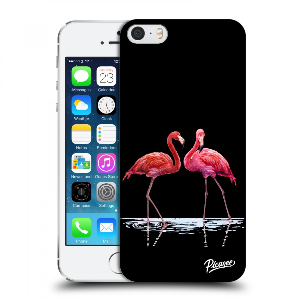 Picasee ULTIMATE CASE pentru Apple iPhone 5/5S/SE - Flamingos couple