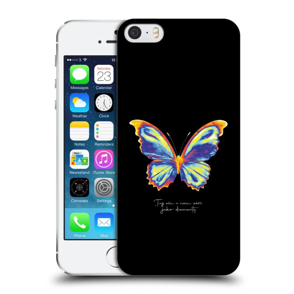Picasee husă transparentă din silicon pentru Apple iPhone 5/5S/SE - Diamanty Black