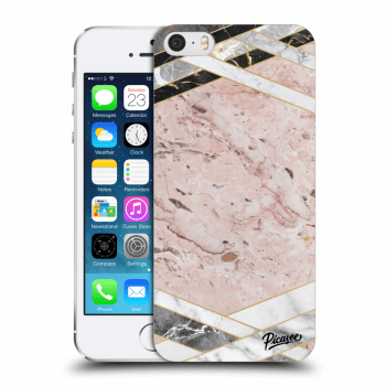 Picasee husă transparentă din silicon pentru Apple iPhone 5/5S/SE - Pink geometry
