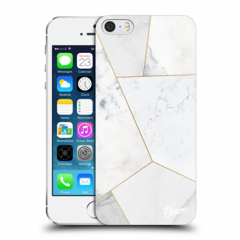 Picasee husă transparentă din silicon pentru Apple iPhone 5/5S/SE - White tile