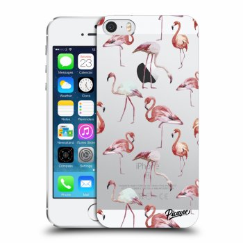 Picasee husă transparentă din silicon pentru Apple iPhone 5/5S/SE - Flamingos