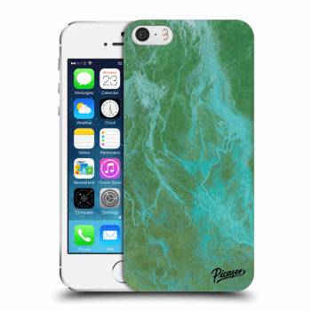 Picasee husă transparentă din silicon pentru Apple iPhone 5/5S/SE - Green marble