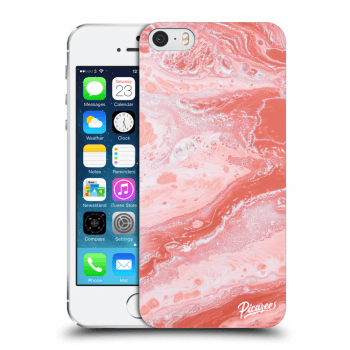 Picasee husă transparentă din silicon pentru Apple iPhone 5/5S/SE - Red liquid
