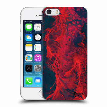 Picasee husă transparentă din silicon pentru Apple iPhone 5/5S/SE - Organic red