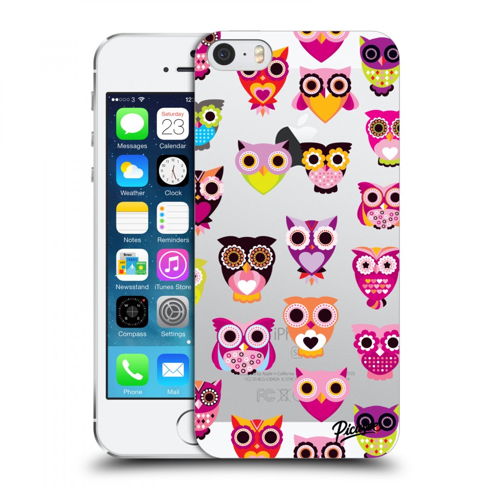 Picasee husă transparentă din silicon pentru Apple iPhone 5/5S/SE - Owls