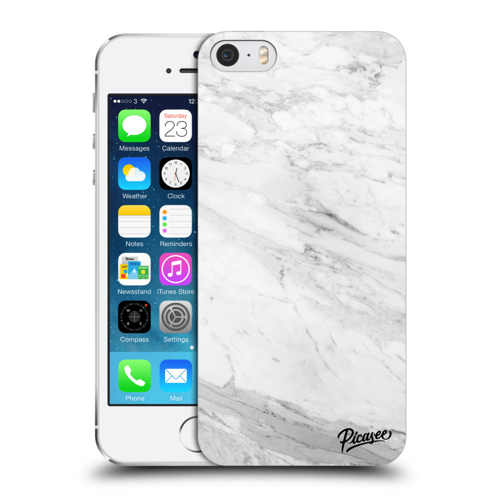 Picasee husă transparentă din silicon pentru Apple iPhone 5/5S/SE - White marble