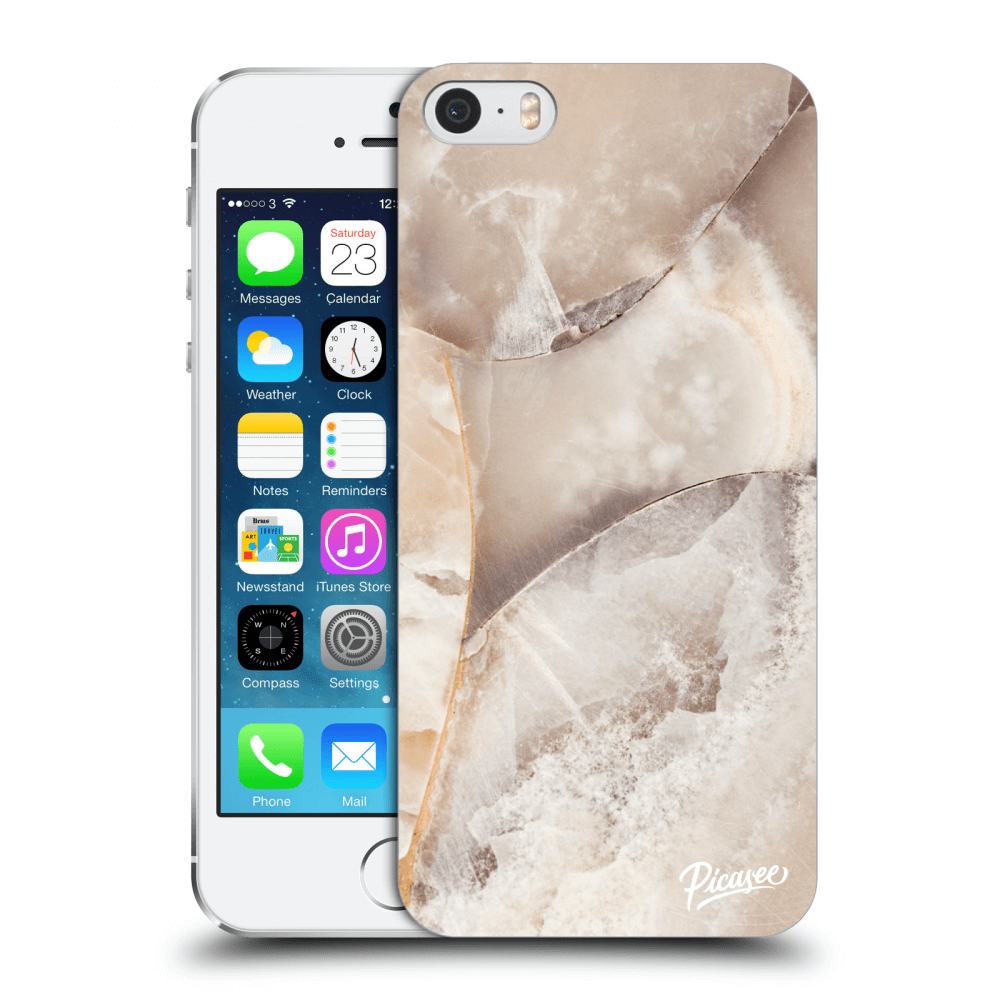 Picasee husă transparentă din silicon pentru Apple iPhone 5/5S/SE - Cream marble