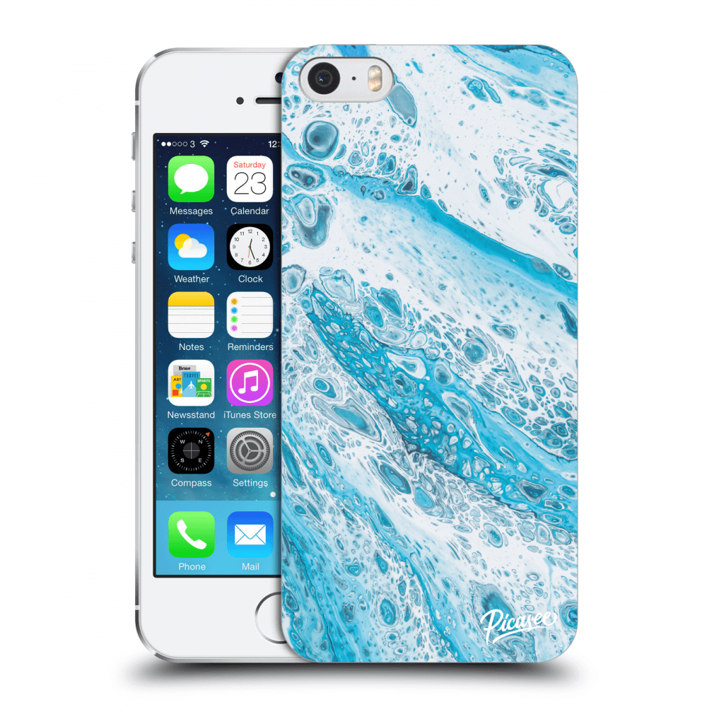 Picasee husă transparentă din silicon pentru Apple iPhone 5/5S/SE - Blue liquid