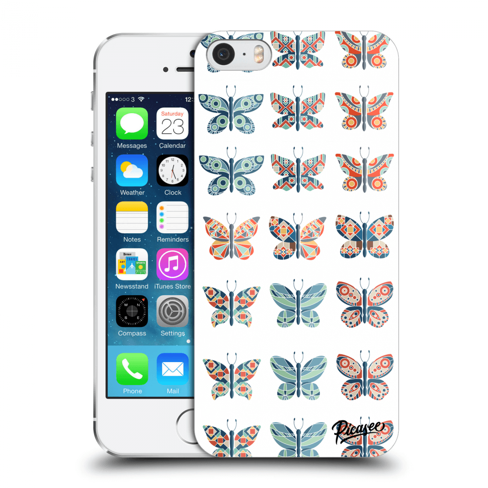 Picasee husă transparentă din silicon pentru Apple iPhone 5/5S/SE - Butterflies