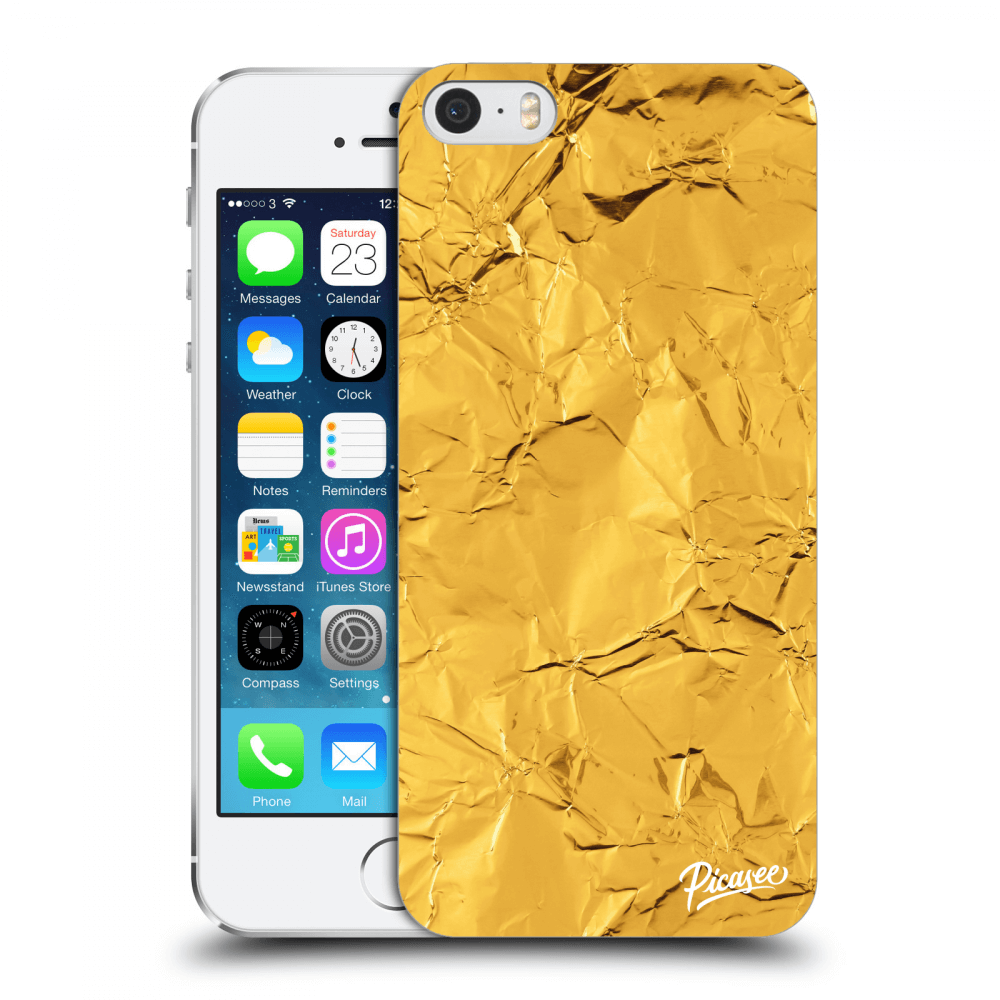 Picasee husă transparentă din silicon pentru Apple iPhone 5/5S/SE - Gold