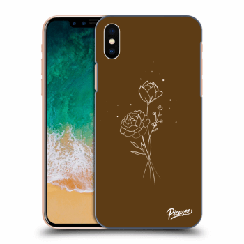 Picasee ULTIMATE CASE pentru Apple iPhone X/XS - Brown flowers