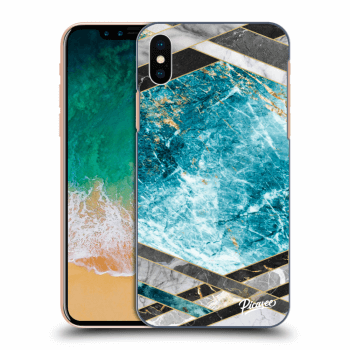 Husă pentru Apple iPhone X/XS - Blue geometry