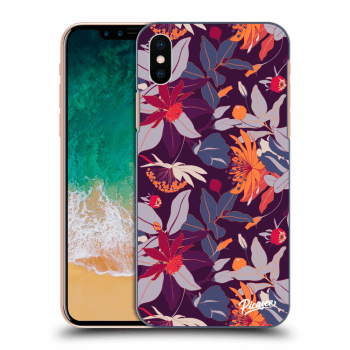 Husă pentru Apple iPhone X/XS - Purple Leaf