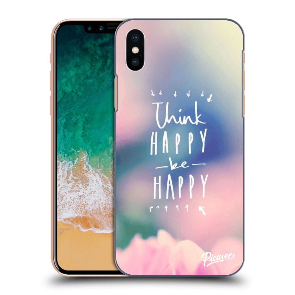 Picasee husă transparentă din silicon pentru Apple iPhone X/XS - Think happy be happy
