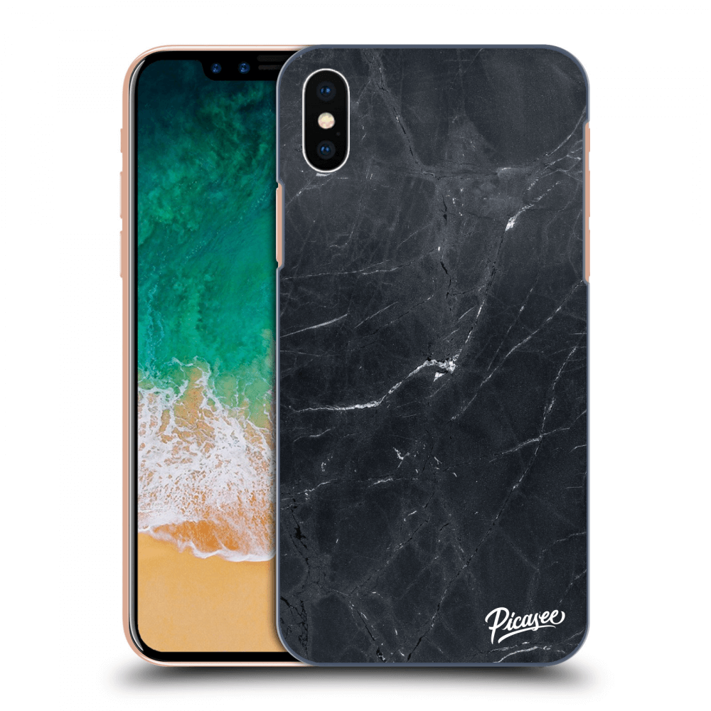 Picasee husă transparentă din silicon pentru Apple iPhone X/XS - Black marble