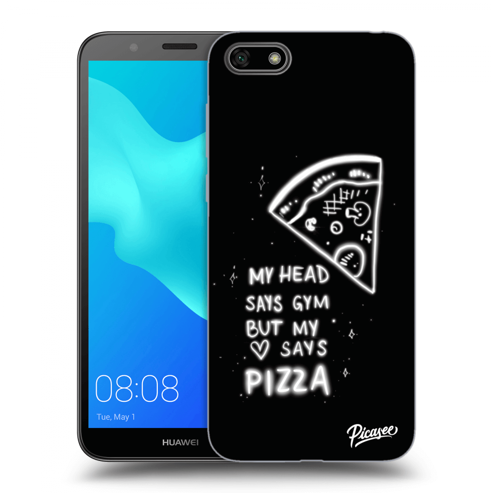 Picasee husă neagră din silicon pentru Huawei Y5 2018 - Pizza