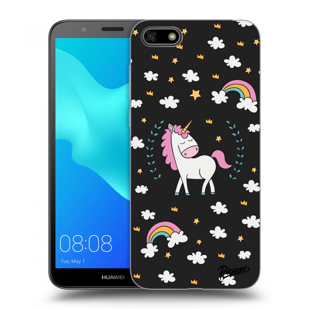 Picasee husă neagră din silicon pentru Huawei Y5 2018 - Unicorn star heaven