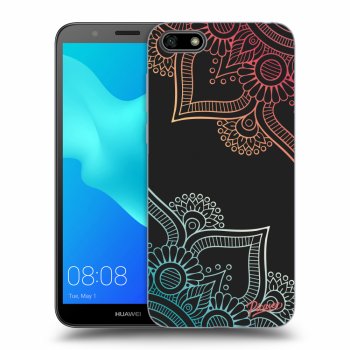 Picasee husă neagră din silicon pentru Huawei Y5 2018 - Flowers pattern