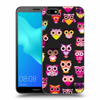 Picasee husă neagră din silicon pentru Huawei Y5 2018 - Owls