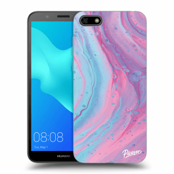 Picasee husă neagră din silicon pentru Huawei Y5 2018 - Pink liquid