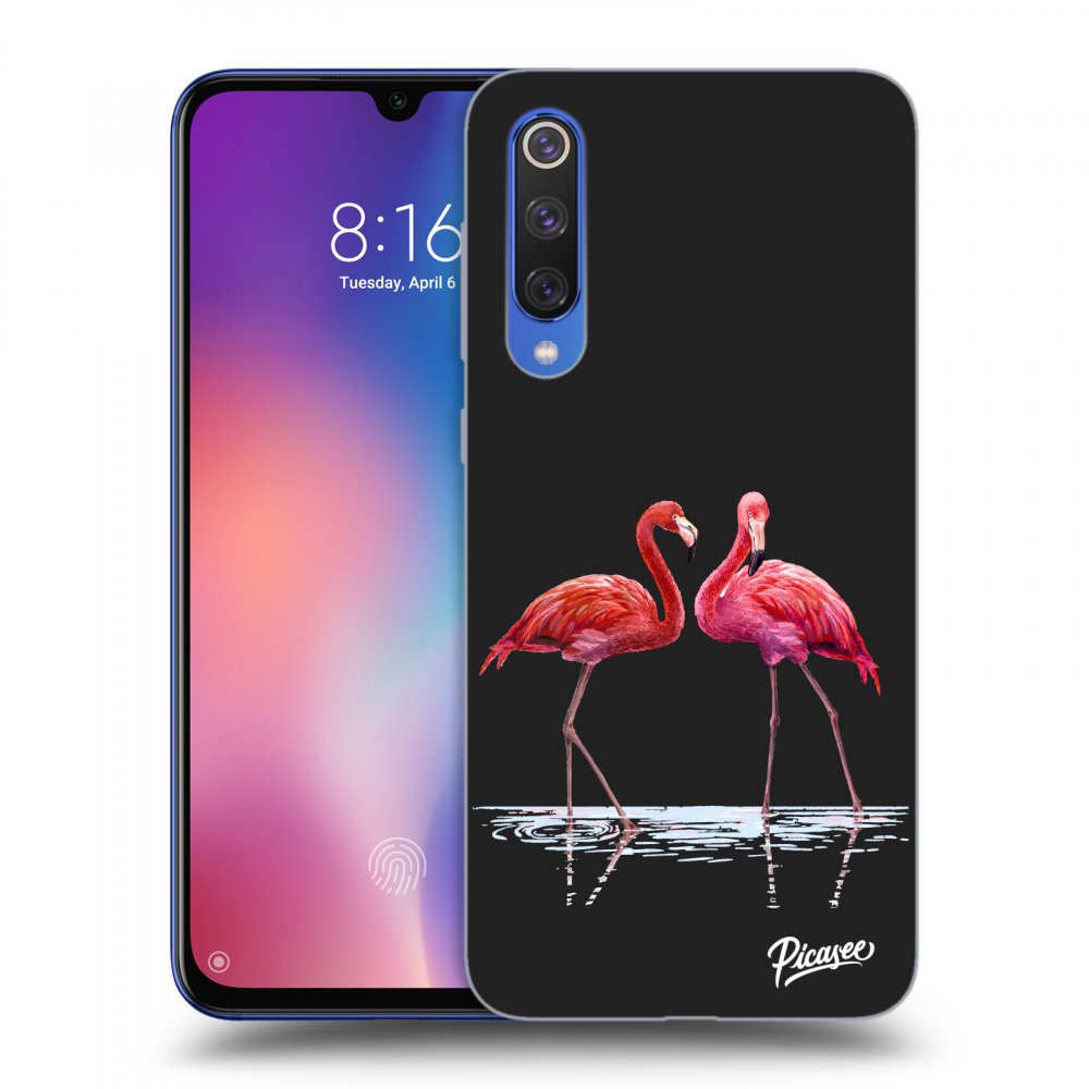 Picasee husă neagră din silicon pentru Xiaomi Mi 9 SE - Flamingos couple