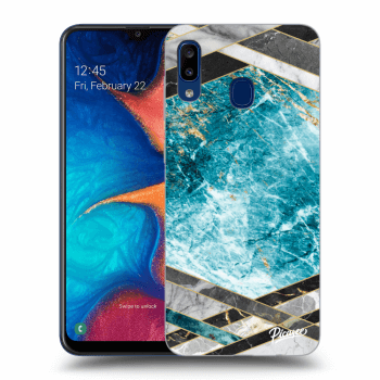 Husă pentru Samsung Galaxy A20e A202F - Blue geometry