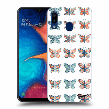 Picasee husă neagră din silicon pentru Samsung Galaxy A20e A202F - Butterflies