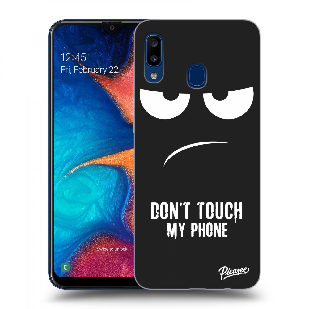 Picasee husă neagră din silicon pentru Samsung Galaxy A20e A202F - Don't Touch My Phone