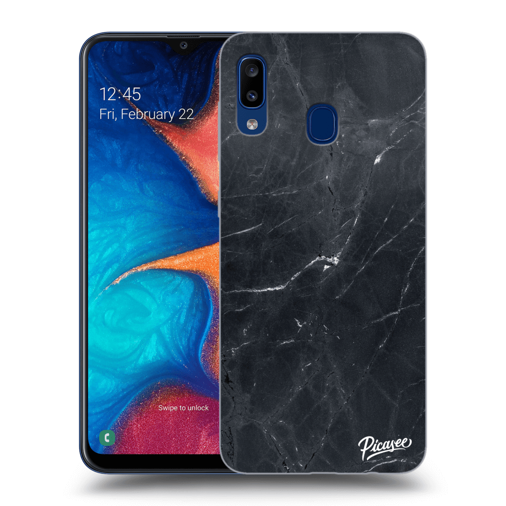 Picasee husă transparentă din silicon pentru Samsung Galaxy A20e A202F - Black marble