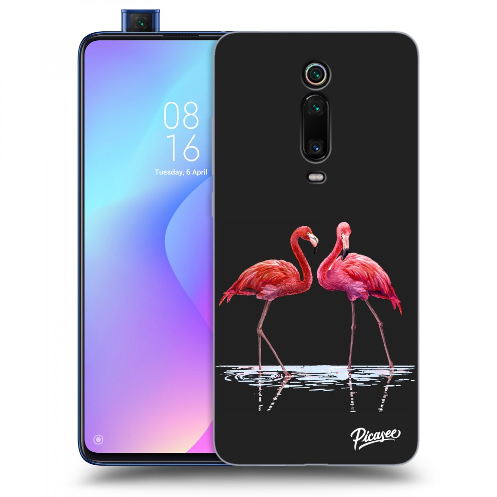 Picasee husă neagră din silicon pentru Xiaomi Mi 9T (Pro) - Flamingos couple