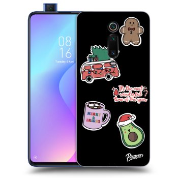 Picasee husă neagră din silicon pentru Xiaomi Mi 9T (Pro) - Christmas Stickers