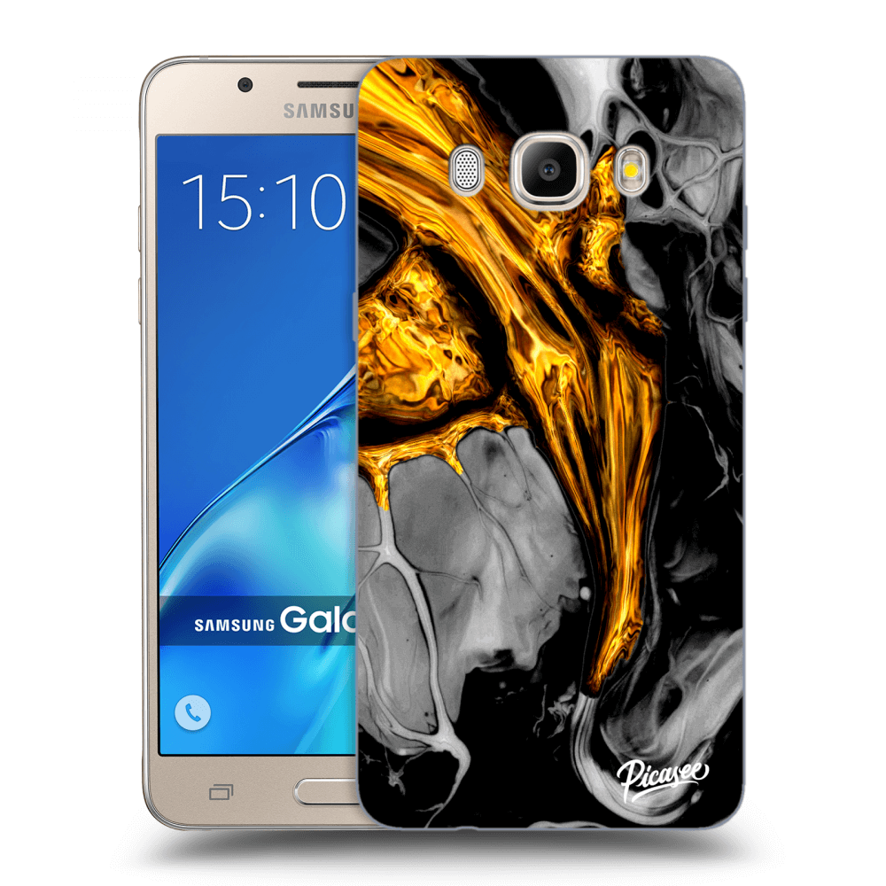 Picasee husă transparentă din silicon pentru Samsung Galaxy J5 2016 J510F - Black Gold