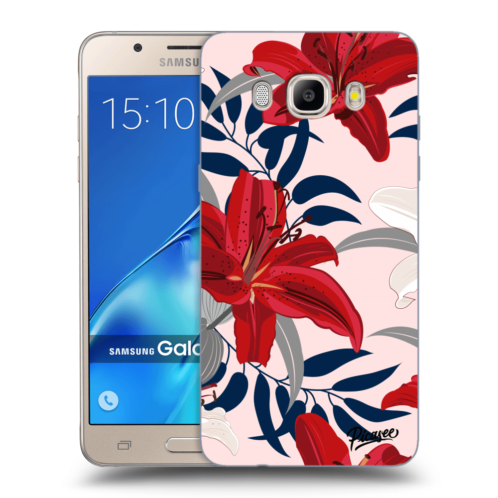Picasee husă transparentă din silicon pentru Samsung Galaxy J5 2016 J510F - Red Lily