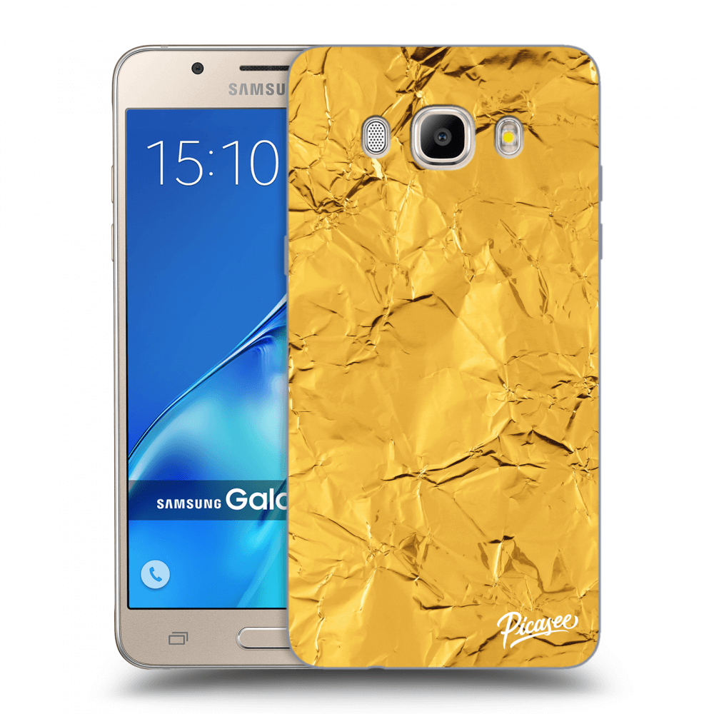Picasee husă transparentă din silicon pentru Samsung Galaxy J5 2016 J510F - Gold
