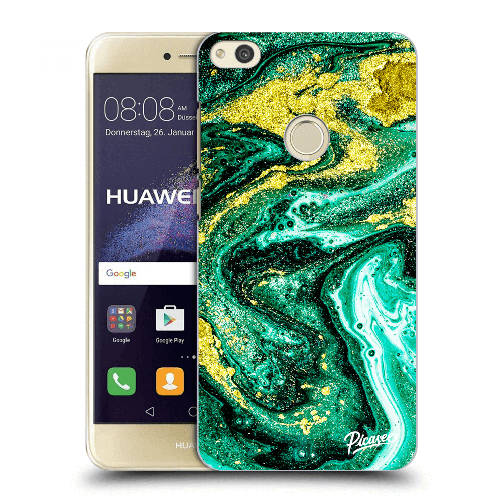 Picasee husă transparentă din silicon pentru Huawei P9 Lite 2017 - Green Gold