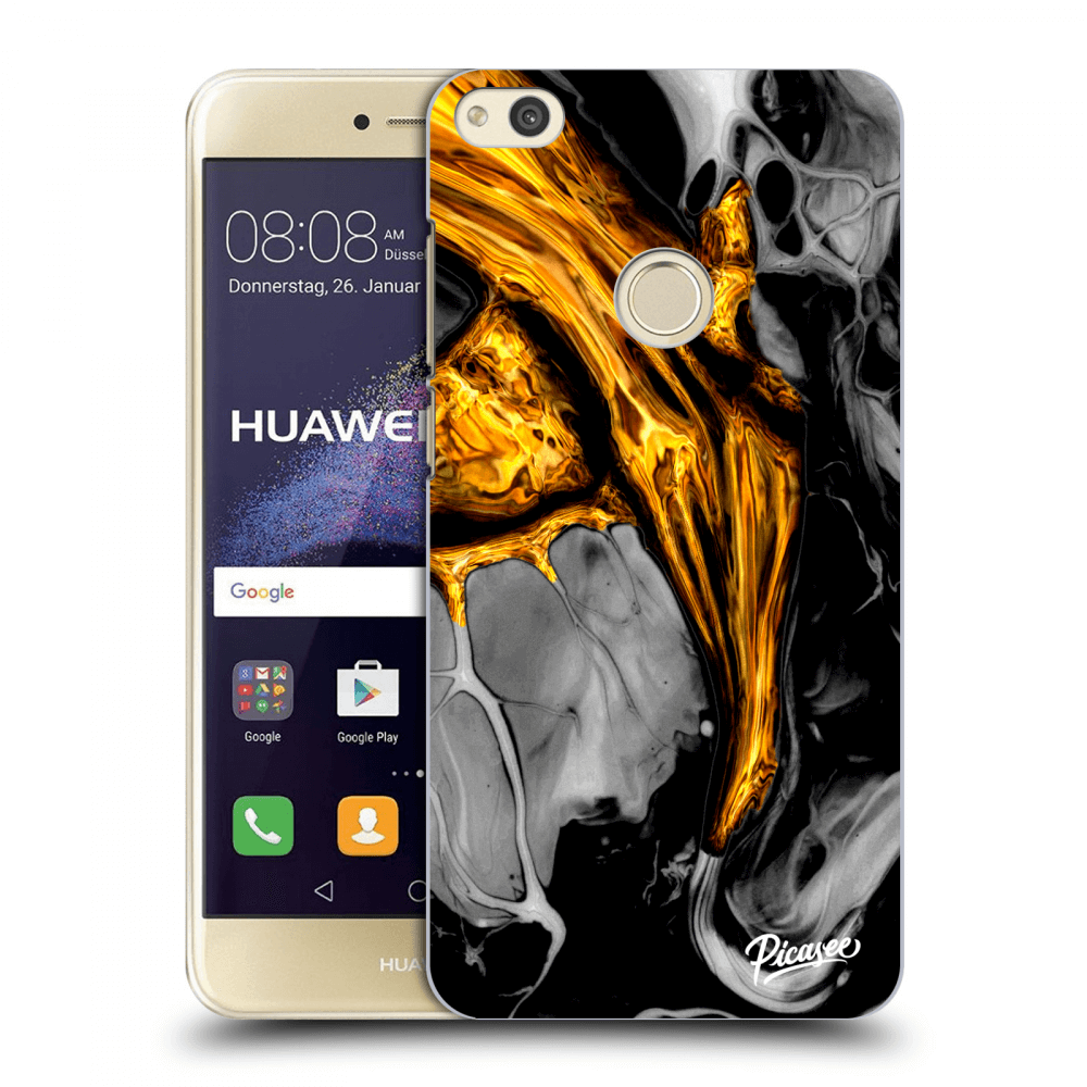 Picasee husă transparentă din silicon pentru Huawei P9 Lite 2017 - Black Gold