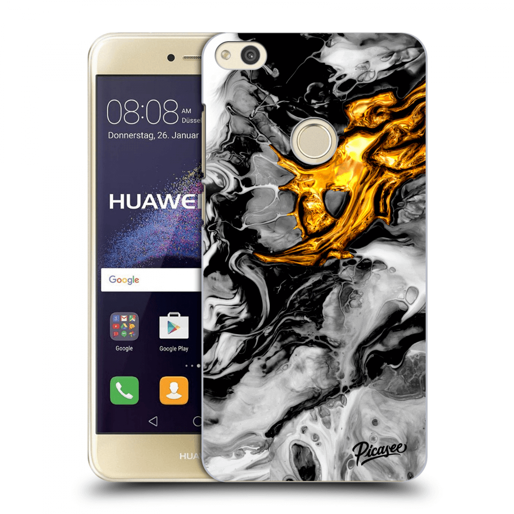 Picasee husă transparentă din silicon pentru Huawei P9 Lite 2017 - Black Gold 2