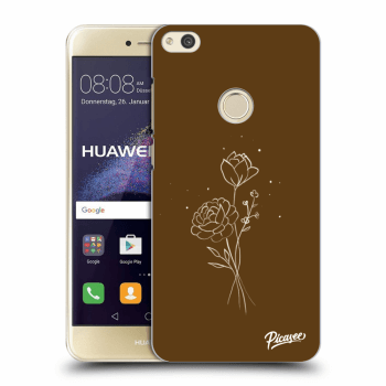 Picasee husă transparentă din silicon pentru Huawei P9 Lite 2017 - Brown flowers