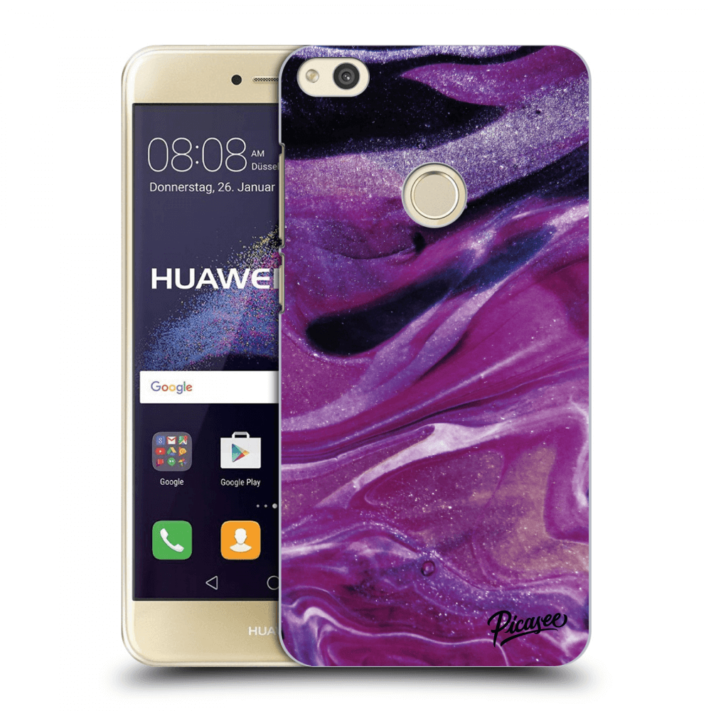 Picasee husă transparentă din silicon pentru Huawei P9 Lite 2017 - Purple glitter