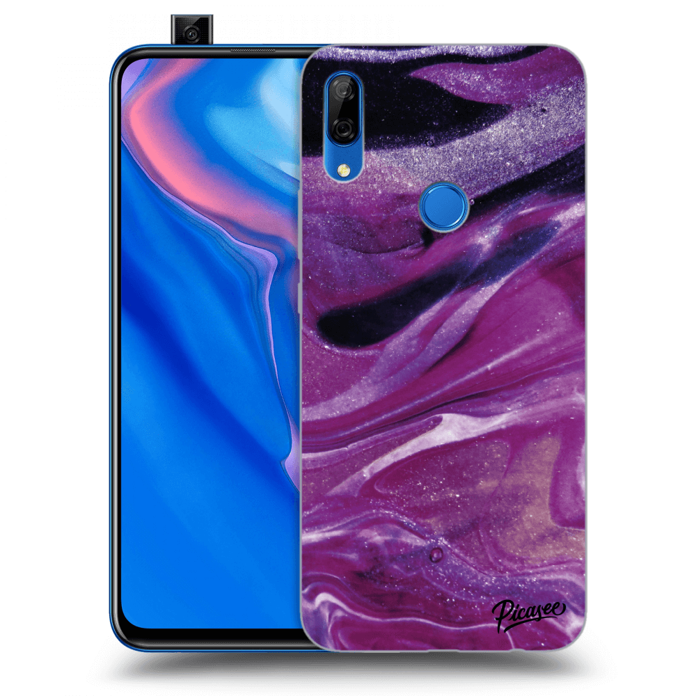 Picasee husă transparentă din silicon pentru Huawei P Smart Z - Purple glitter