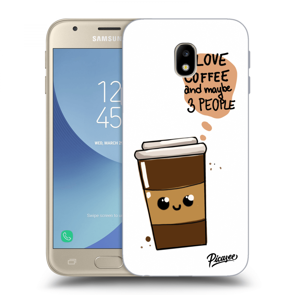 Picasee husă transparentă din silicon pentru Samsung Galaxy J3 2017 J330F - Cute coffee
