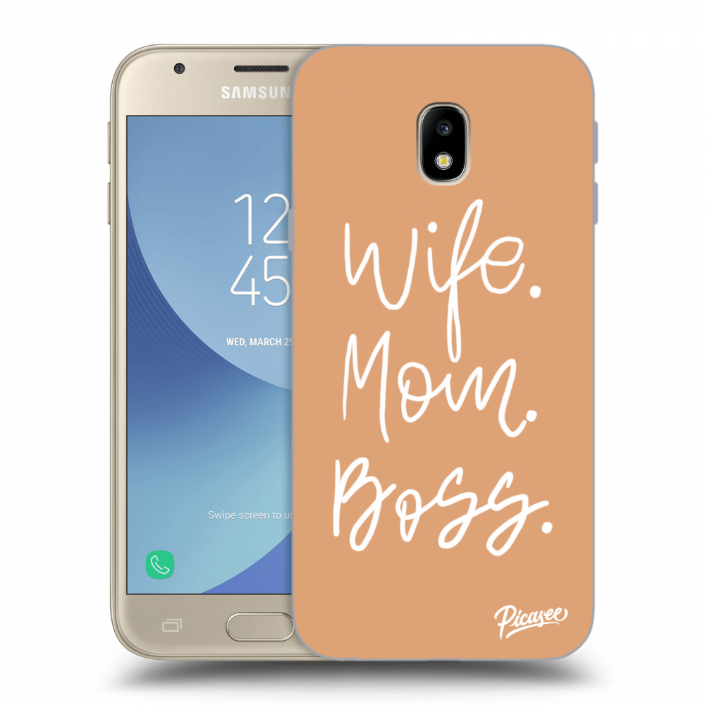 Picasee husă transparentă din silicon pentru Samsung Galaxy J3 2017 J330F - Boss Mama
