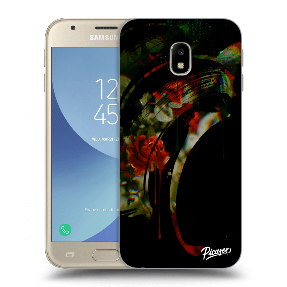 Picasee husă transparentă din silicon pentru Samsung Galaxy J3 2017 J330F - Roses black