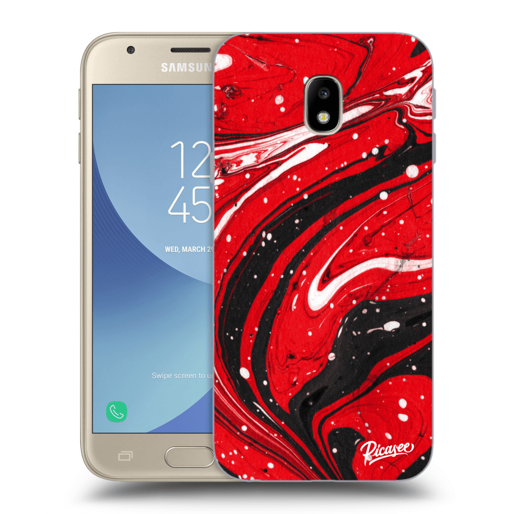 Picasee husă transparentă din silicon pentru Samsung Galaxy J3 2017 J330F - Red black